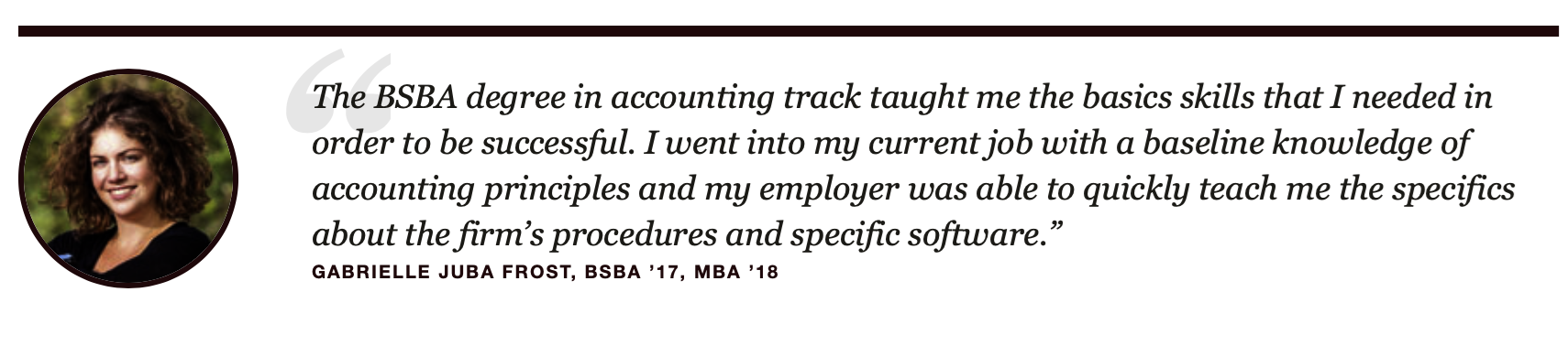 BSBA Accounting Testimonial 